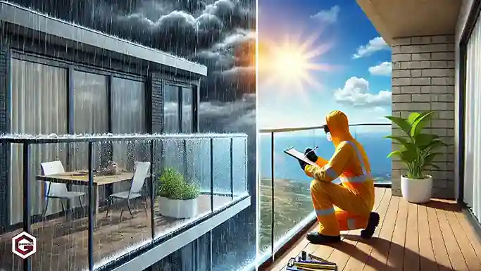 تصویری از ارزیابی شیشه بالکنی در شرایط متغیر جوی