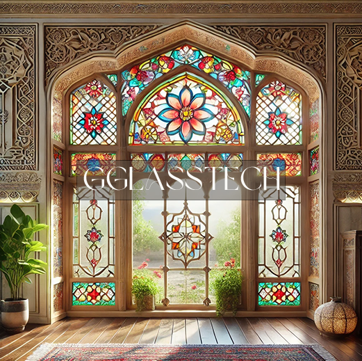 تصویری از ارسی دکور شیشه رنگی