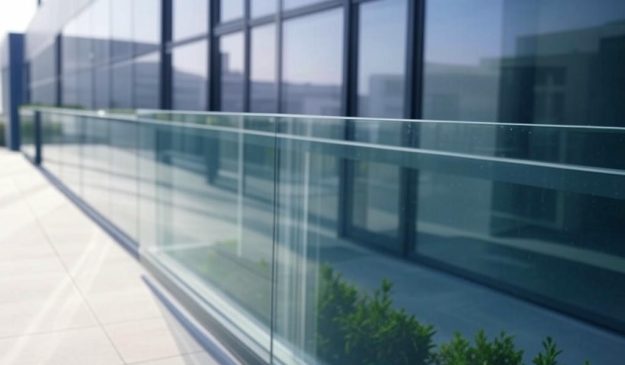 Sleek frameless glass railing for staircases and balconies